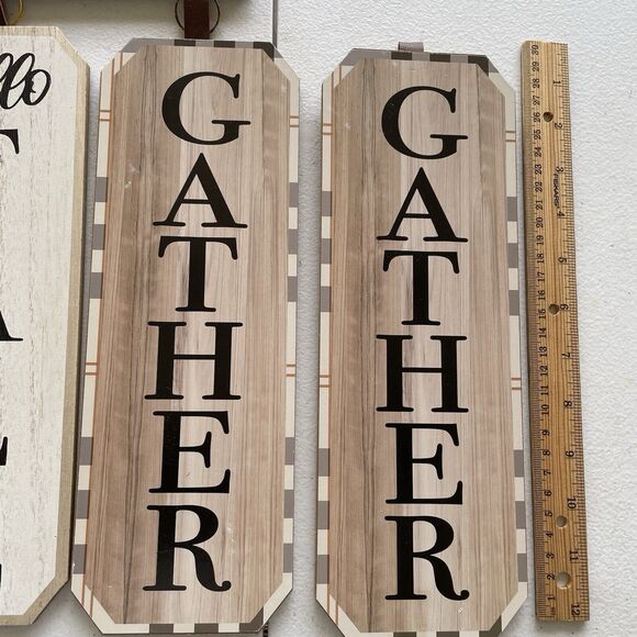 Holiday Home Decor, Fall Thanksgiving Autumn , Signs , Set Of 5 - Picture 4 of 4